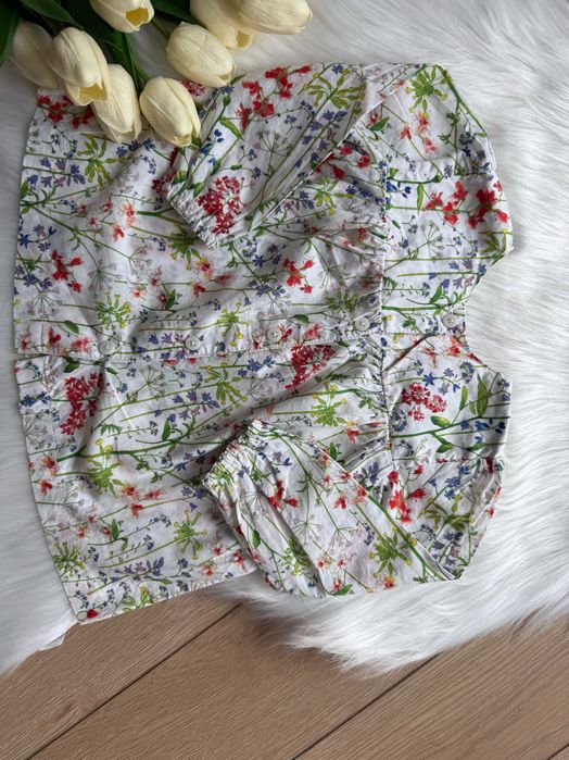 Koszula niemowlęca w kwiaty jak Newbie rozmiar 80/86