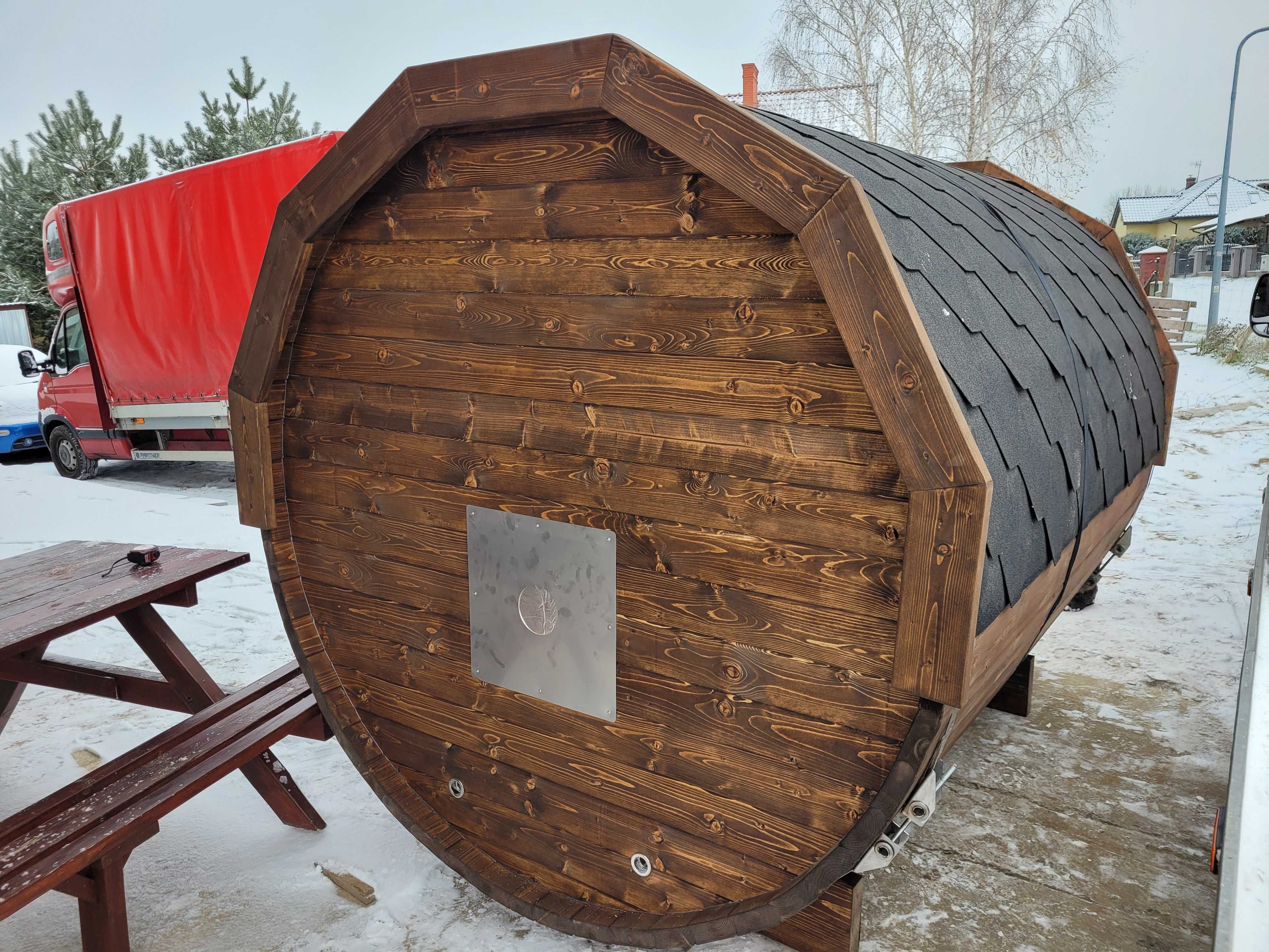 % SAUNA ogrodowa 200 cm*piec na DREWNO/elektryczny % zimowa PROMOCJA %