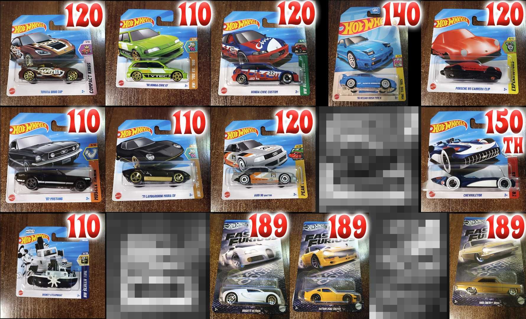 Hot Wheels + Matchbox (Mercedes, Audi, Fast & Furious, JDM)