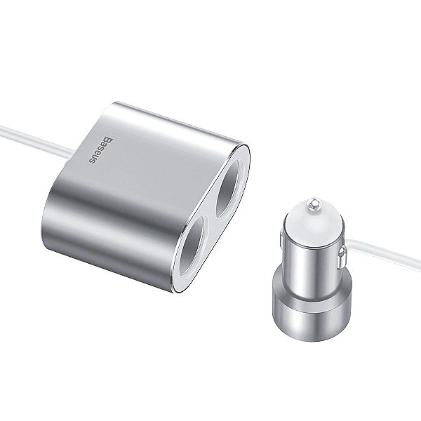 Rozdzielacz Baseus CRDYQ-0S 2x gniazdo zapalniczki 80W 2x USB-A 3.1A -