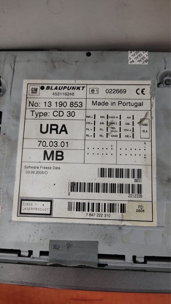 Radio CD30 z wyświetlaczem Opel Vectra C 1.9 CDTI Lift