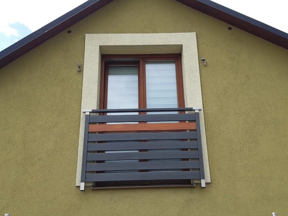 Balkon francuski balustrada aluminiowa portfenetr CLASSIC montaż