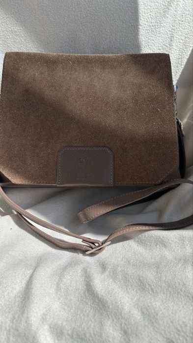 Сумка натуральна шкіра + замша,  Італія, vera pelle