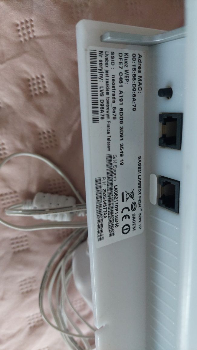 Router Livebox tp Sagem + adapter
