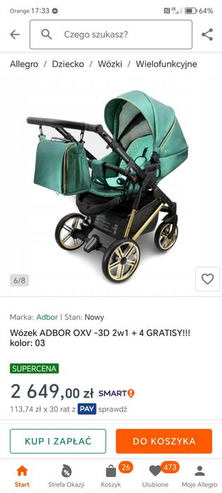 Wózek 2w1 dziecięcy adbor