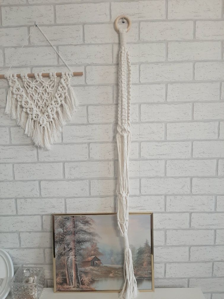 Kwietnik boho handmade rękodzieło wieszak na kwiaty