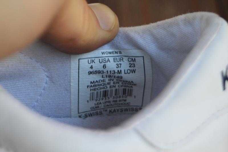 Кроссовки кеды K-Swiss кожа Швейцария 37р кеди кросівки