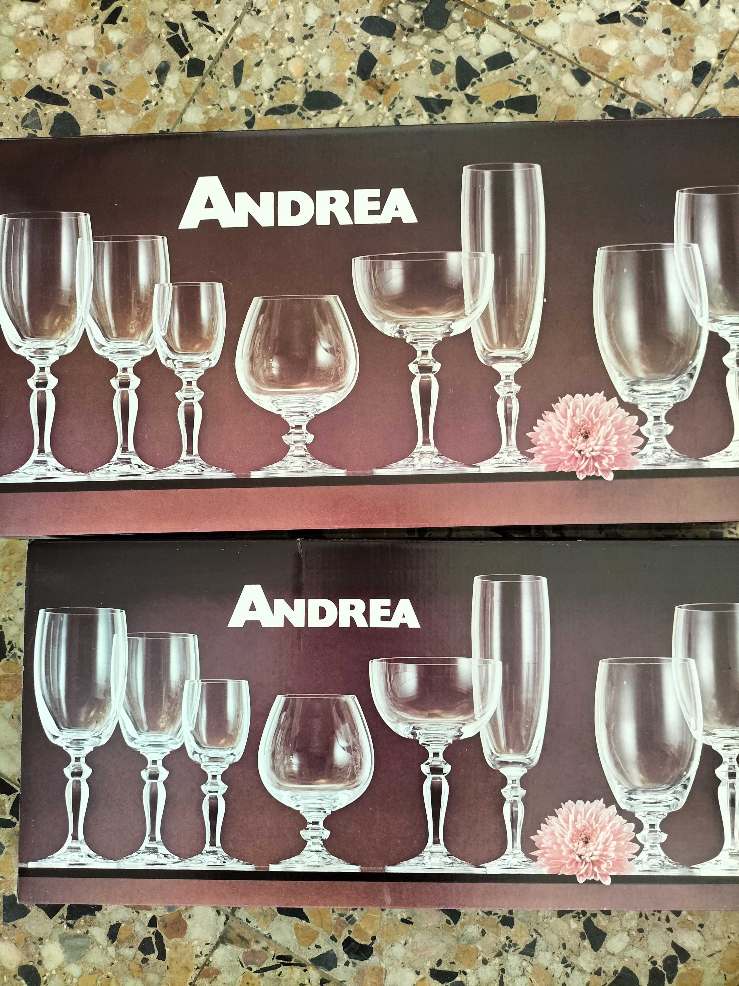 Conjunto de 48 copos de cristal Andrea