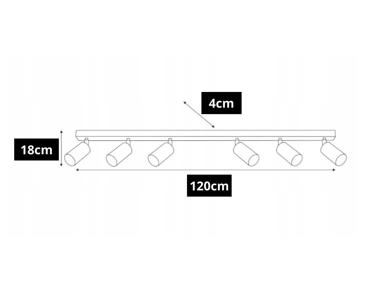 Lampa Szynowa PREMIUM Czarne Aluminium 6x Spot LED Nowa REGULOWANA