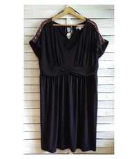 Czarna sukienka z ozdobnymi ramionami, Pepperberry rozm. 18, 46