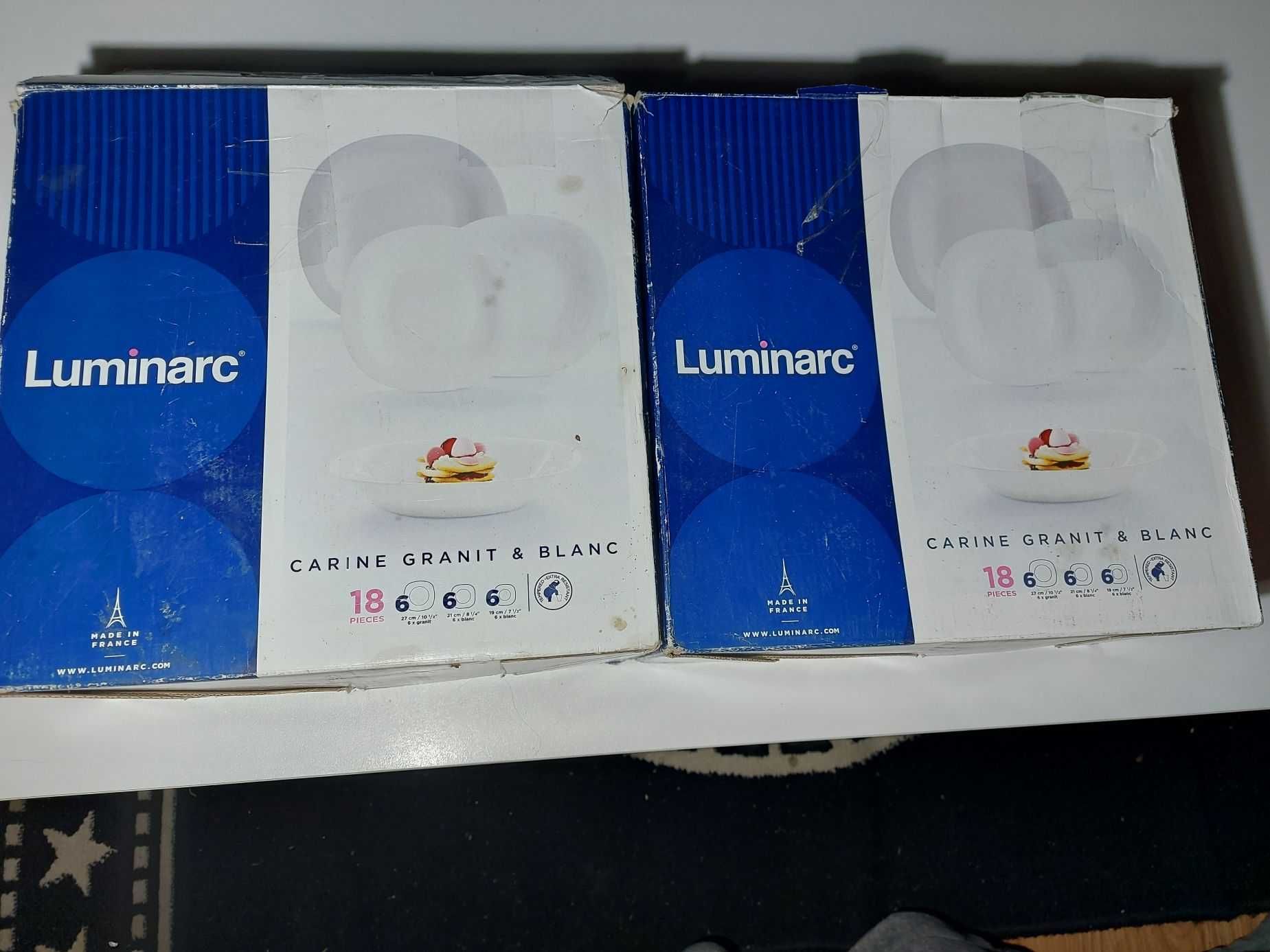 Komplet Obiadowy LUMINARC CARINE GRANIT & BLANC  na 12 osob