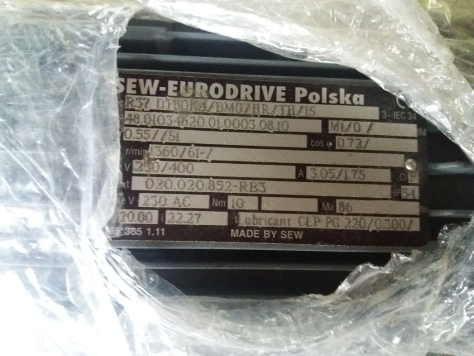 Silnik elektryczny SEW-EURODRIWE Polska 0,55 Kw hamulec przekładnia