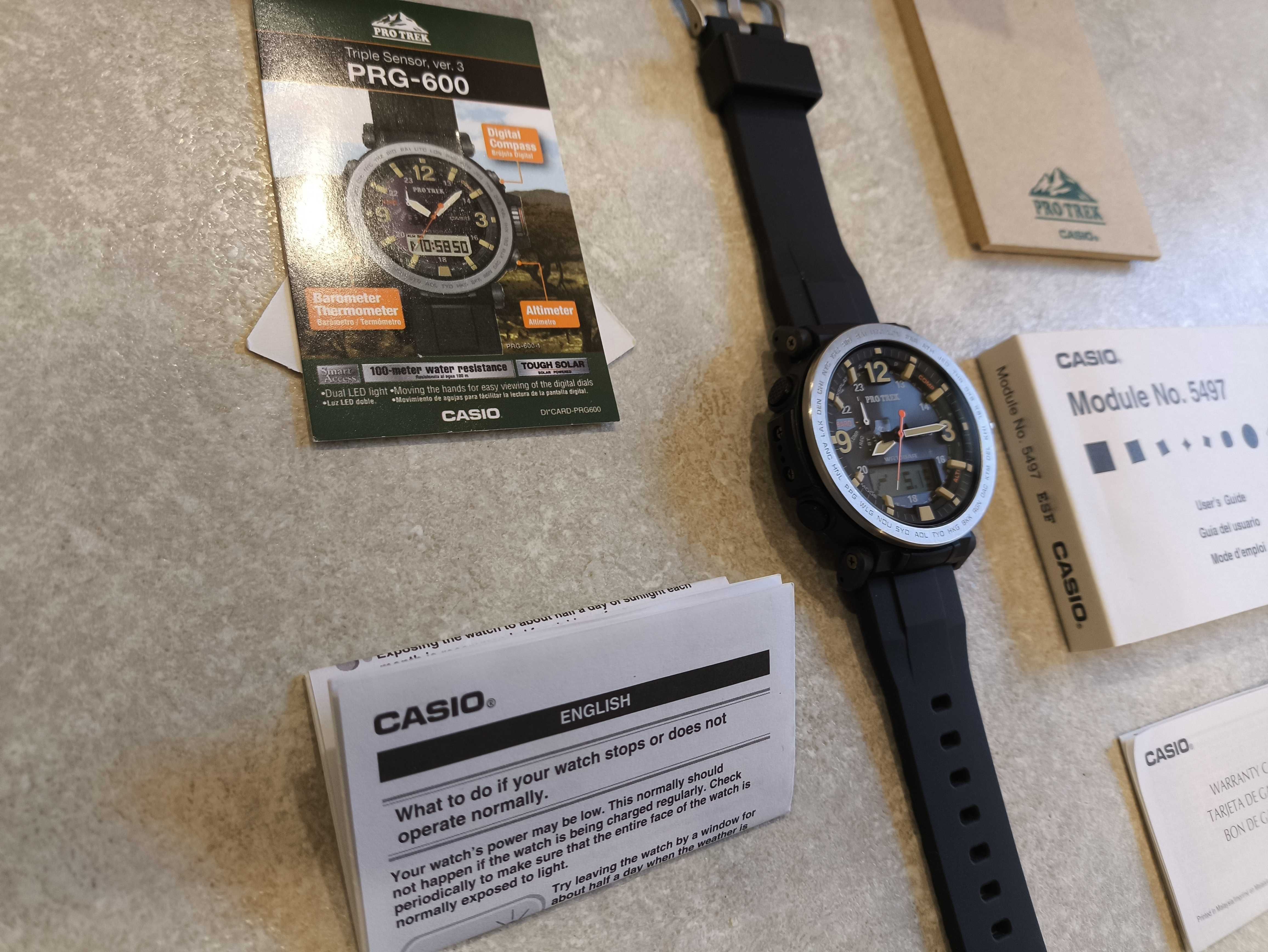 Casio ProTrek prg-600 - компас, высотомер, солнечная батарея - НОВЫЕ!