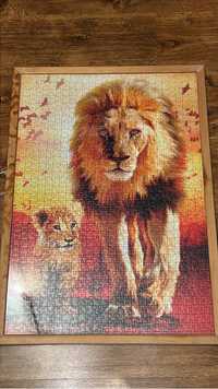 Obraz z puzzli, lwy
