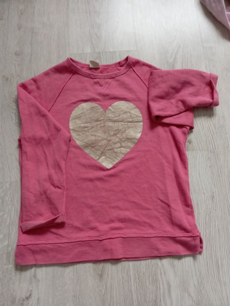 Bluza różową z sercem 140 cm