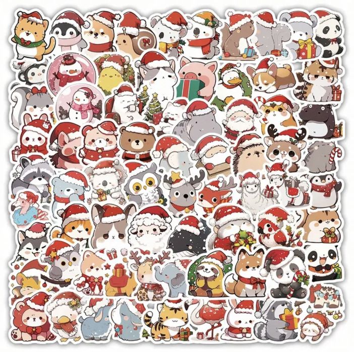 Новорічні наліпки,новогодние стикеры,наклейки новогодние