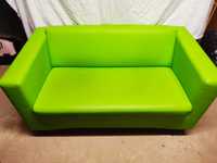 Sofa dwuosobowa - skóra naturalna, zielona/limonkowa