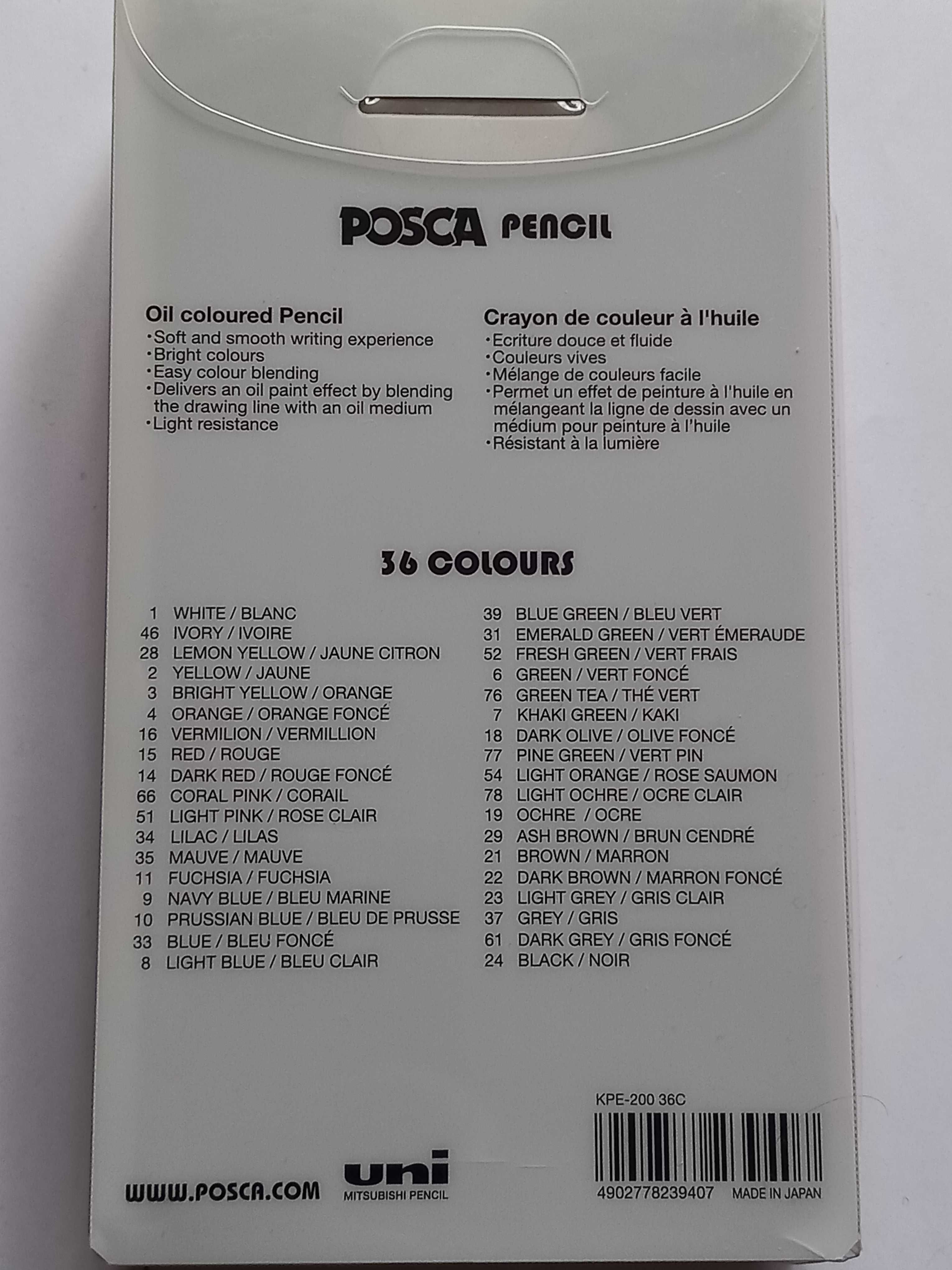 Posca Pencil 36 kolorów - komplet kredek olejnych*oryginalne i nowe*