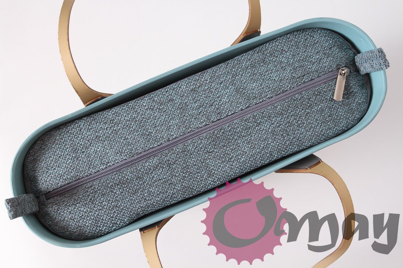 Szary organizer do OBAG STANDARD +OPASKA turkusowa struktura OMAY