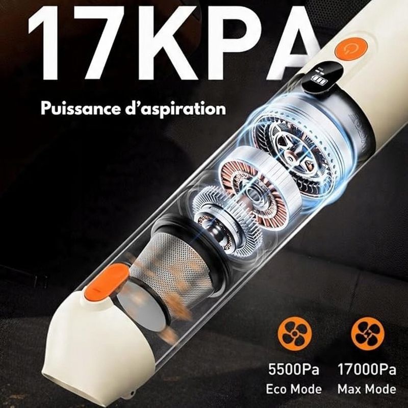Tinalo 17000pa 4 w 1 bezprzewodowy wydajny odkurzacz samochodowy