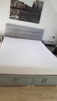 Łóżko tapicerowane z pojemnikiem na pościel + materac 160x200