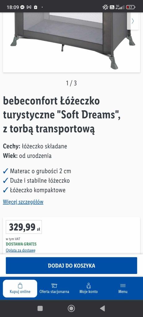 Łóżeczko Bebe Confort soft dreams