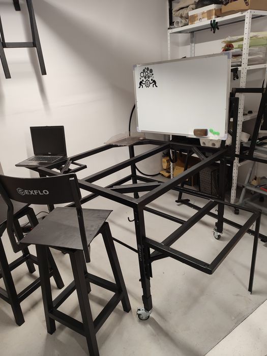 krzesło obrotowe hoker loft stalowy  warsztatowy firmowy