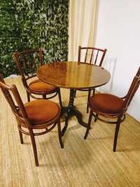 Komplet 4 krzeseł ze stołem, vintage