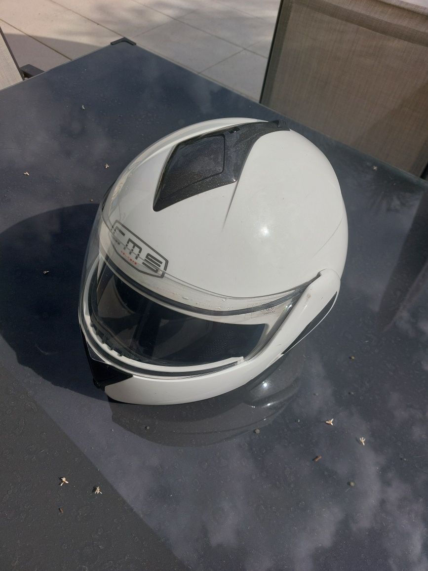 Capacete de mota branco CMS