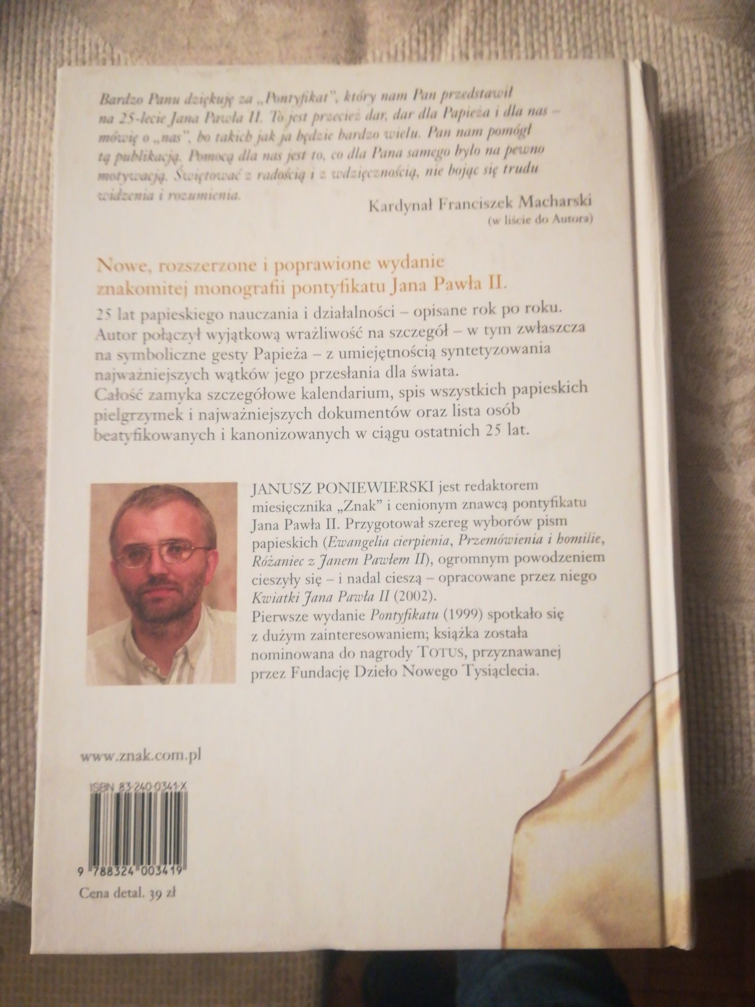 książka " Pontyfikat 25 lat" Janusz Poniewierski