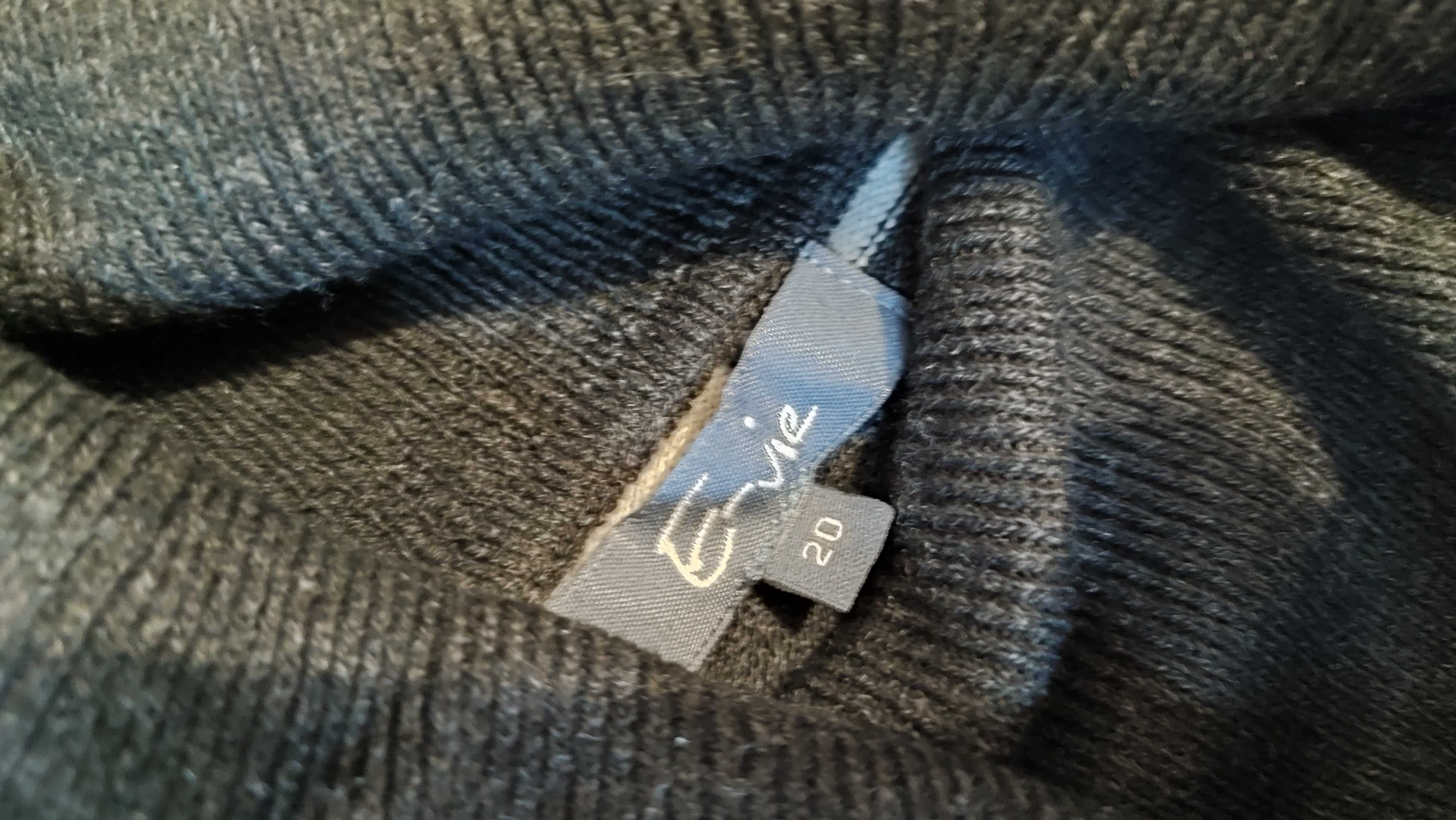 Sweter damski w paski z golfem długi rękaw plus size rozmiar 20