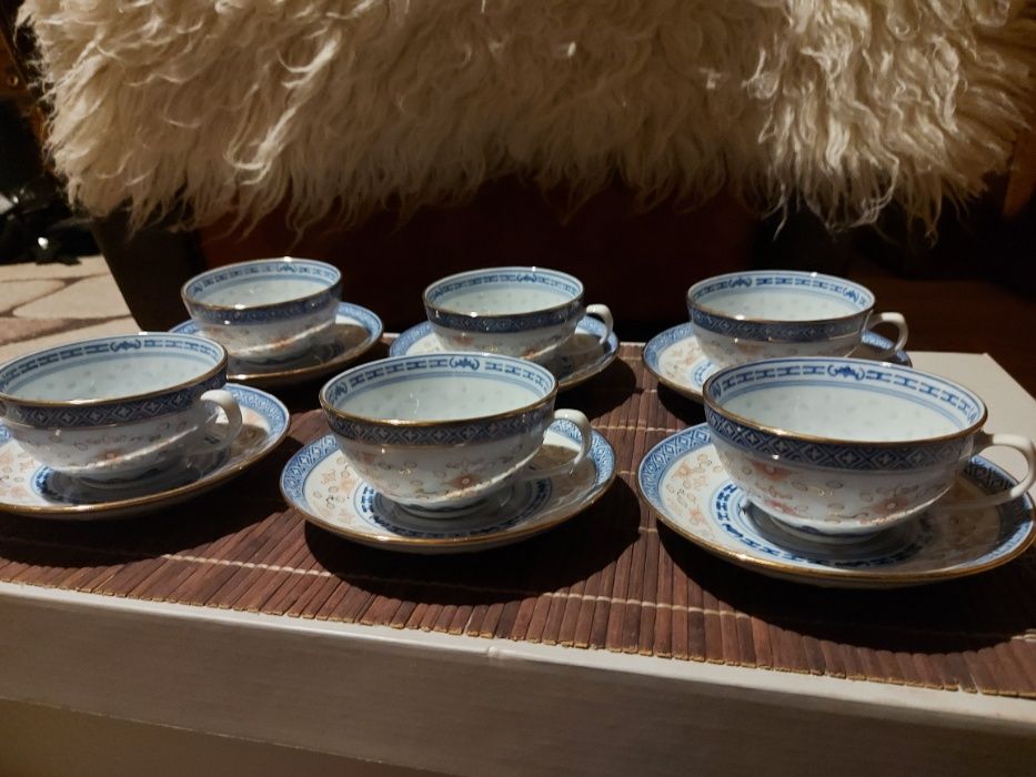 Zestaw chińskiej porcelany z ryżem (PRL)