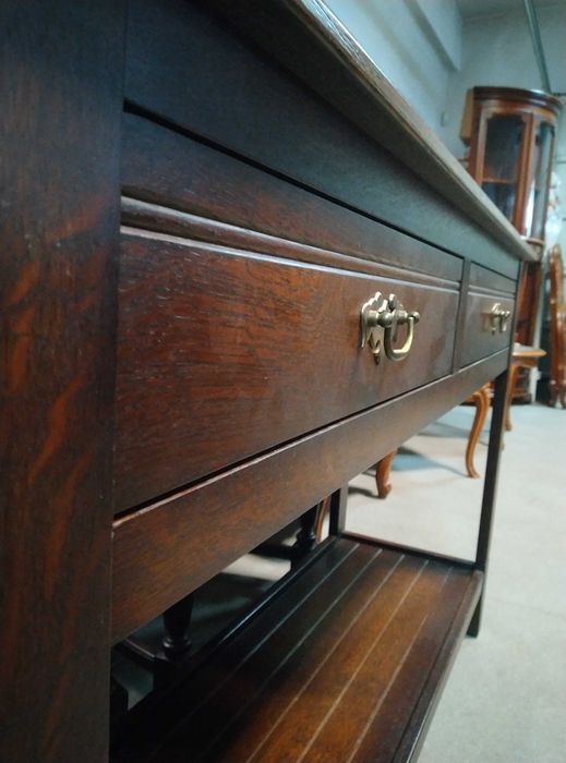 Konsola przyścienna dębowa stolik lite drewno solidnie wykonana