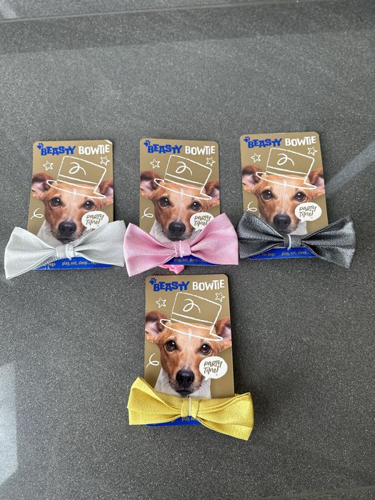 Zestaw 4 kokardek/muszek dla psa - różne kolory