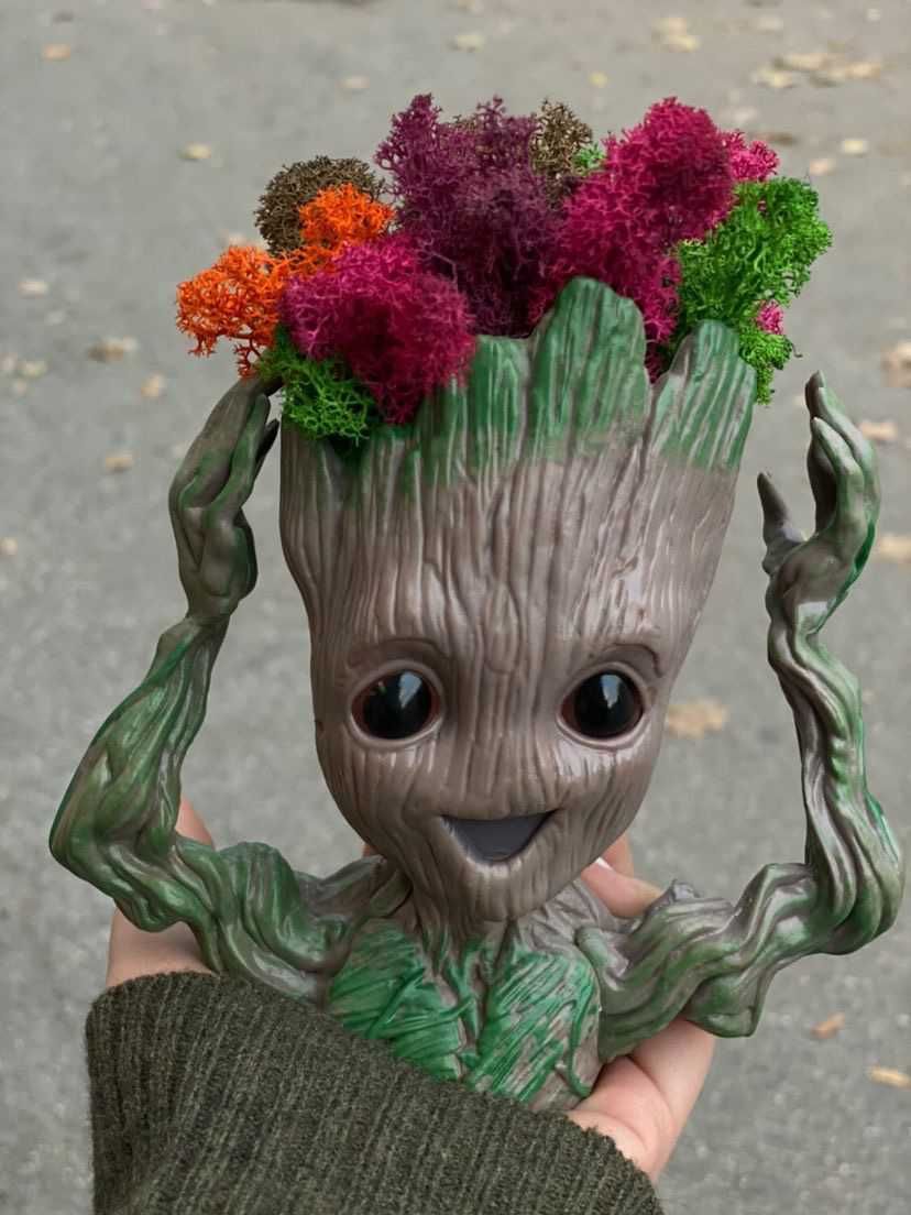 Цветочный Горшок Кашпо Грут Groot для цветов и канцелярии
