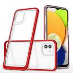 Clear 3in1 etui Samsung Galaxy A03 silikonowy pokrowiec z ramką czerwo