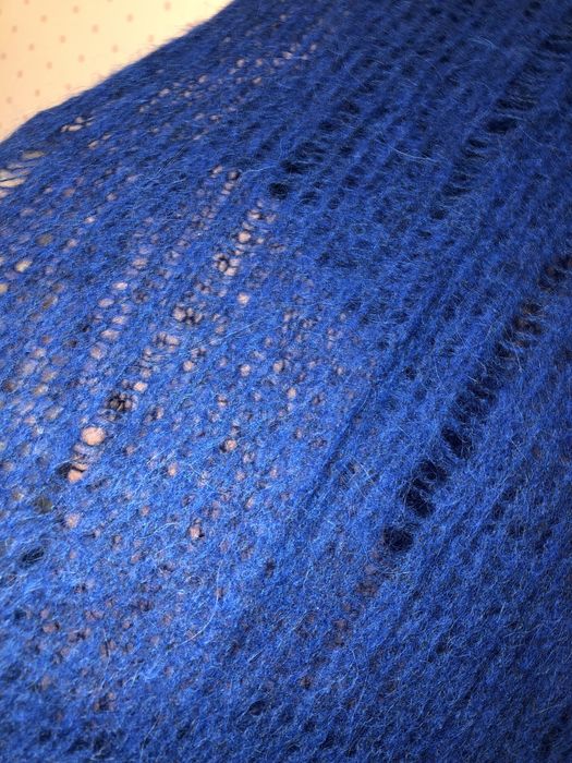 Zara светр рваний альпака синій S-M