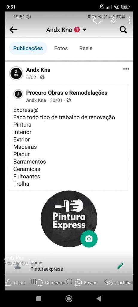 Trabalhos de renovação