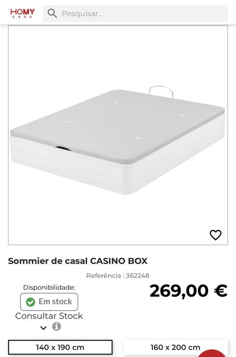 Sommier de Casal novo, ainda embalado 140x190