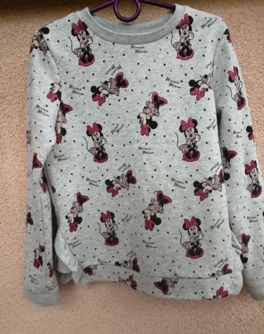 bluza w myszkę miki Disney 134 c&a szara na długi rękaw