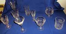 copos de cristal lapidados à mão