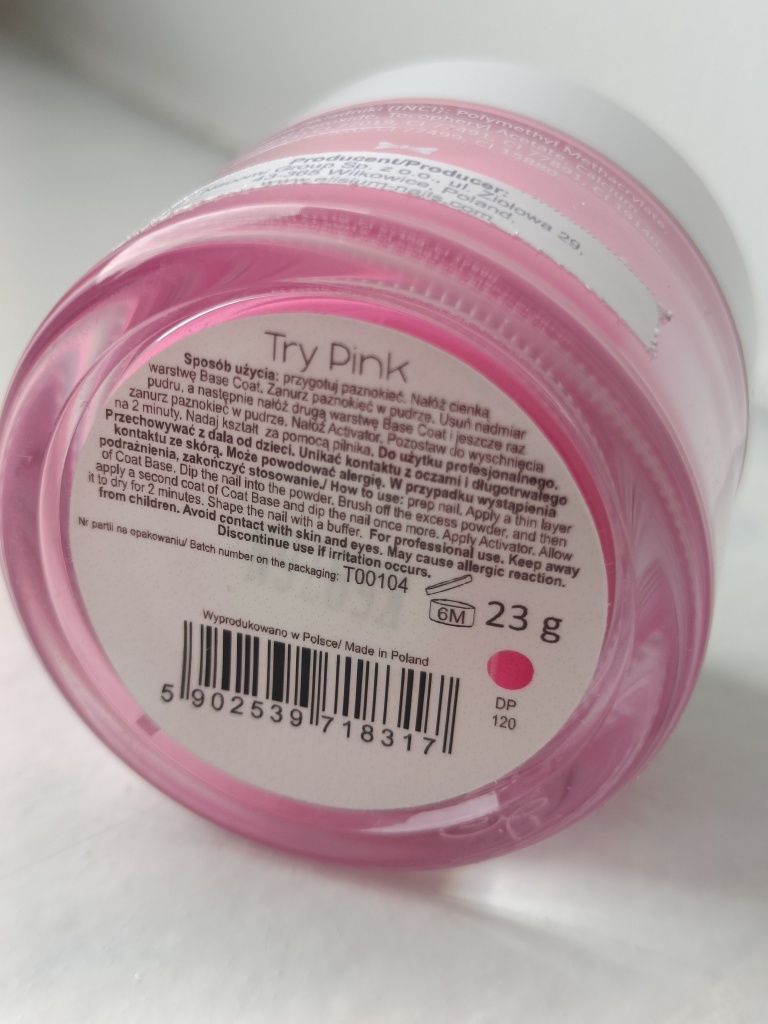 Elisium Diamond powder puder proszek do manicure tytanowego Try Pink