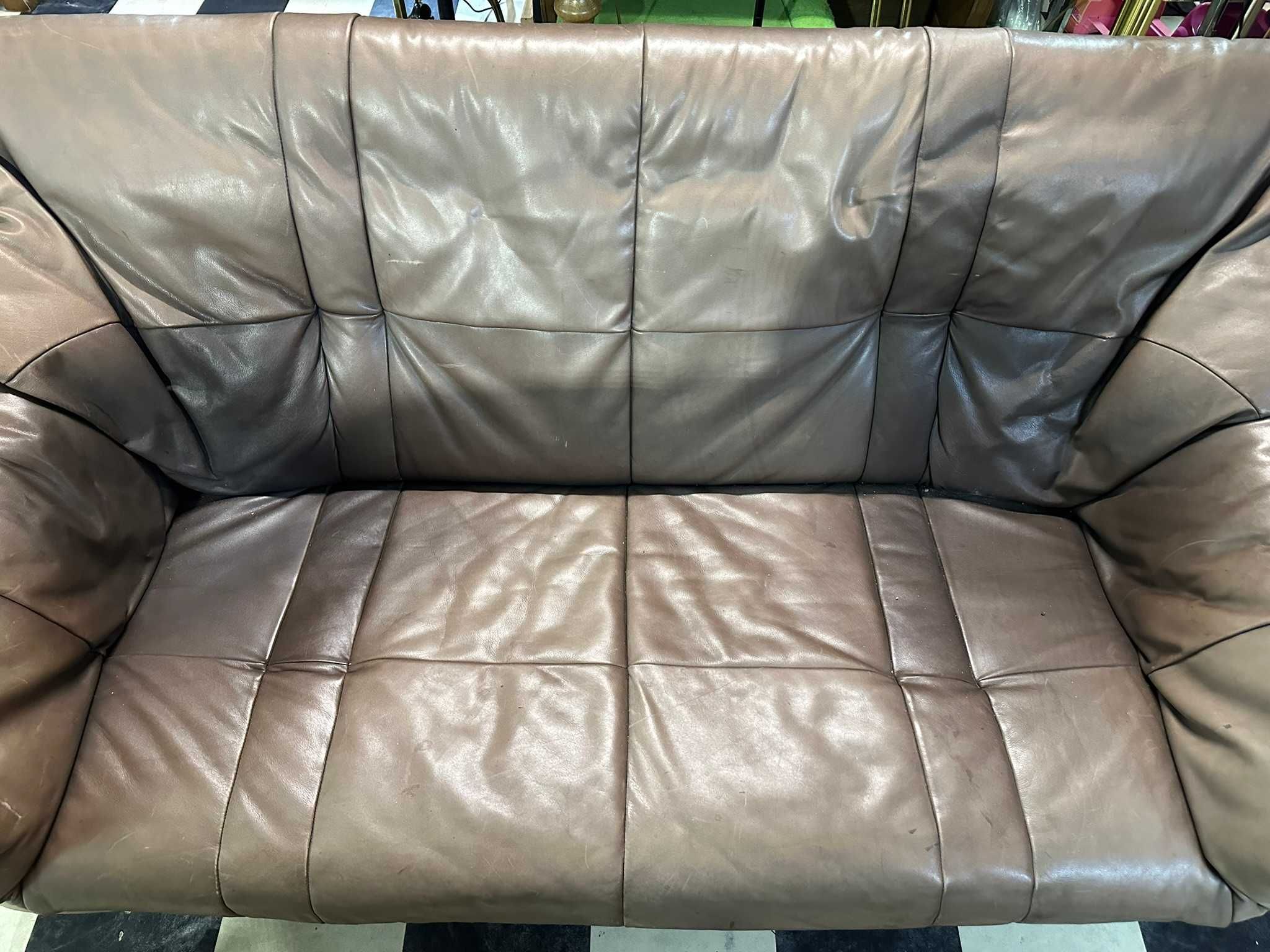 Luksusowa skórzana sofa w kolorze taupe - komfort i styl DOWÓZ DO DOMU