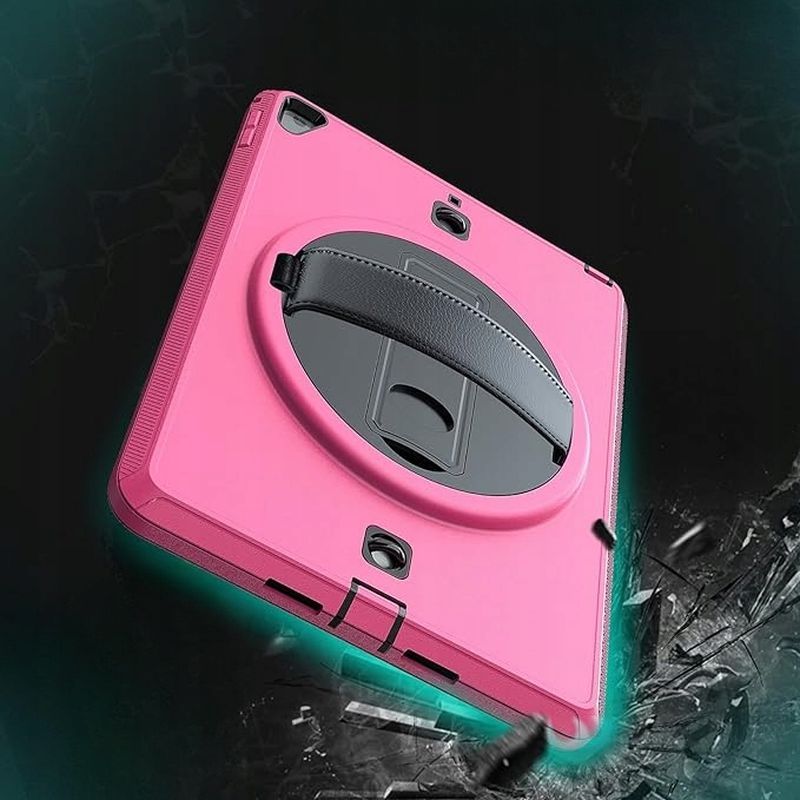 Etui Obudowa Case na Tablet iPad 10.2/2019/2020 z Paskiem Czarny Różow