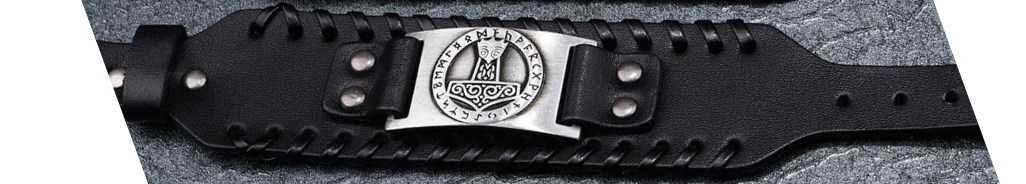 Pulseira couro viking