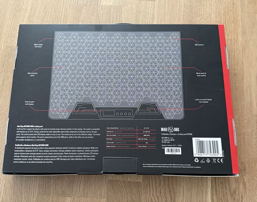 Podstawka chłodzaca Mad Dog GCP600 RGB