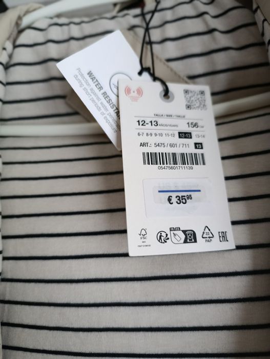 Куртка для дівчини дощовик тренч від Zara
