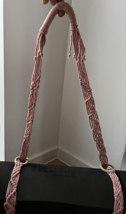 Makramowy uchwyt/pasek do maty do ćwiczeń. Jogi pilatess fitness