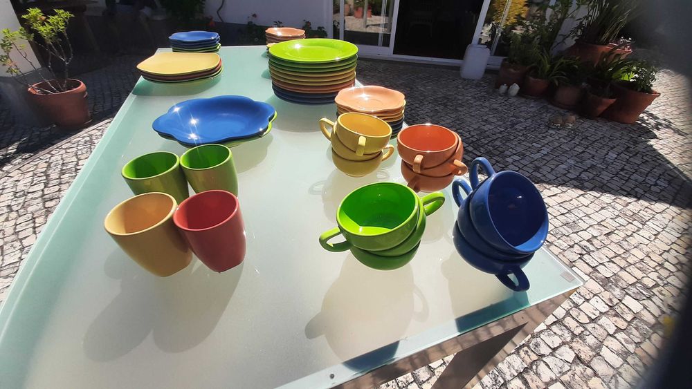 Serviço jantar colorido