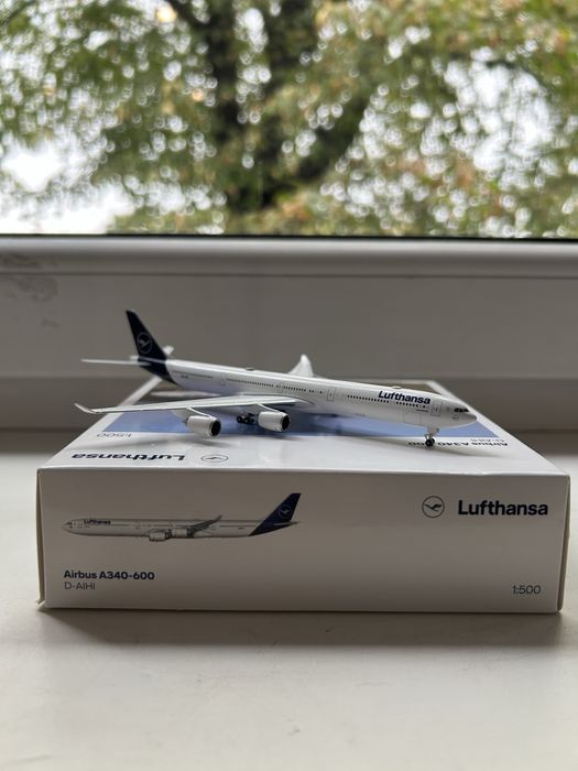 Herpa Model samolotu Lufthansa Airbus A340-600 skala 1:500